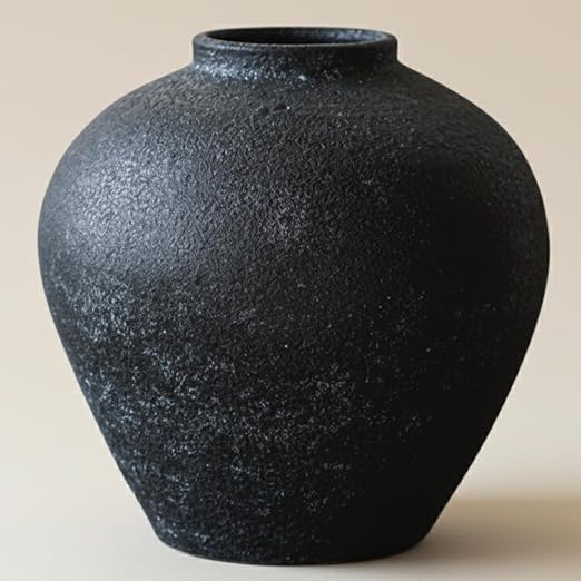 Large Round Ceramic Vase – Rustic Farmhouse Decor