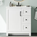 30" Freestanding Bathroom Vanity with Integrated Ceramic Sink