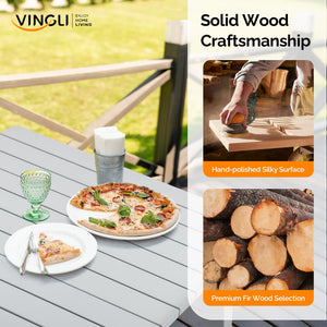 Rectangular Outdoor Cedar Wood Dining Table for 4-6