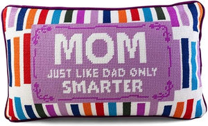Needlepoint Throw Pillow – Wool Embroidered Accent Pillow