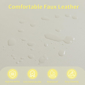 Faux Leather Loveseat Sofa with Pillows