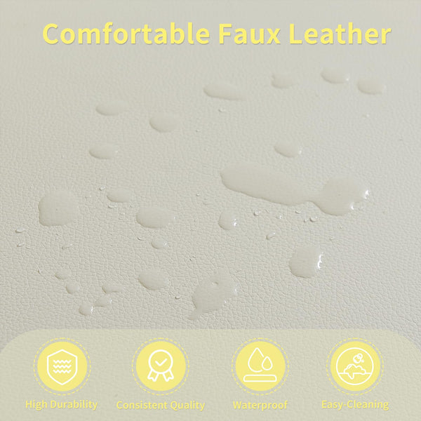 Faux Leather Loveseat Sofa with Pillows