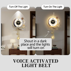 Large Gold LED Wall Clock with Light
