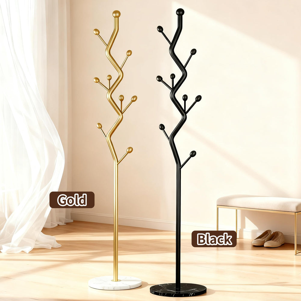 Modern Metal Coat Rack with Marble Base
