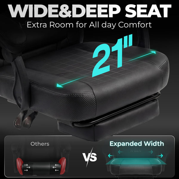 Big & Tall Ergonomic Gaming Chair with Footrest