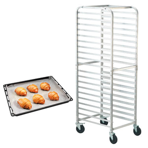 Commercial Bun Pan Rack with Brake Wheels — 10 or 20-Tier