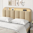 Upholstered Headboard with LED Lighting & Storage