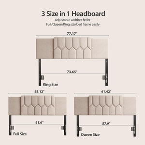 Adjustable Upholstered Tufted Headboard – Full/Queen/King