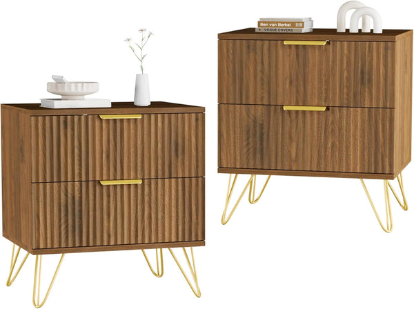 Modern Nightstand Set of 2 with Drawers