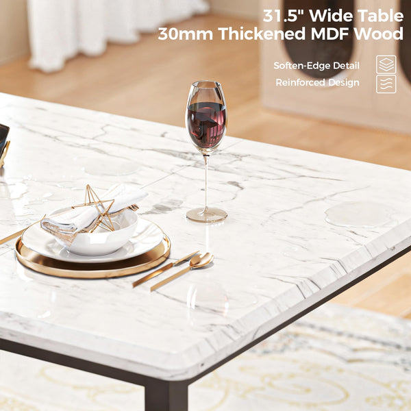 5-Piece Extendable Dining Table Set with 4 Upholstered Chairs