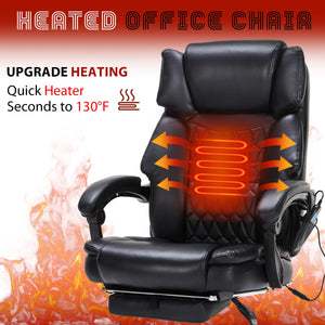 Massage Office Chair with Footrest, Heat & Reclining – 400 lbs Capacity