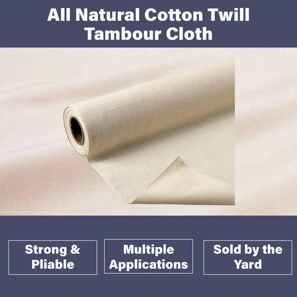 Cotton Twill Tambour Cloth – Off-White, Sold by the Yard