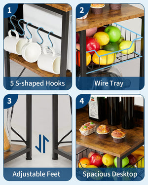 Kitchen Baker's Rack with Power Outlet