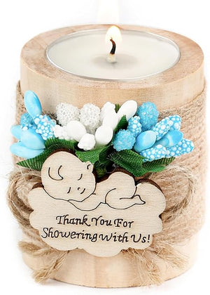 50-Piece Wooden Tealight Candle Holder Set – Baby Shower Party Favors