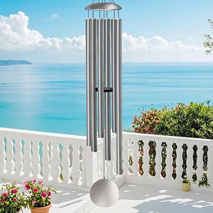 66-Inch Large Outdoor Wind Chimes – Deep Tone, 6 Aluminum Tubes, Rustic Garden Decor