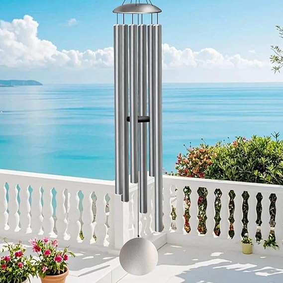 66-Inch Large Outdoor Wind Chimes – Deep Tone, 6 Aluminum Tubes, Rustic Garden Decor