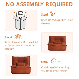 Foam-Filled Bean Bag Lounge Chair with Lumbar Pillow