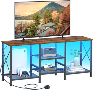 TV Stand for 55 Inch TV with 3-Tier Open Shelves