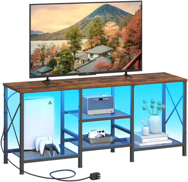 TV Stand for 55 Inch TV with 3-Tier Open Shelves