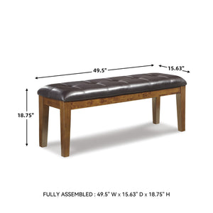 Tufted Faux Leather Upholstered Dining Bench