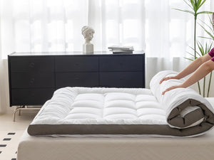 2-Inch Cooling Cotton Mattress Topper with Down Alternative Fill & No-Slip Design