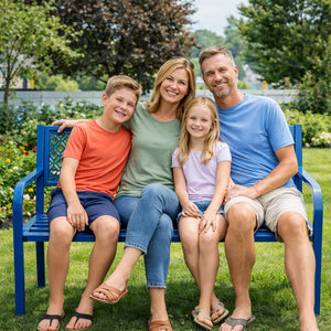 Outdoor Metal Garden Bench for 2