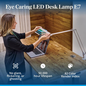 Adjustable LED Desk Lamp with 3 Color Modes & Dimmer