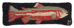 Hand-Hooked Wool Steelhead Trout Throw Pillow 8 x 24 Inch