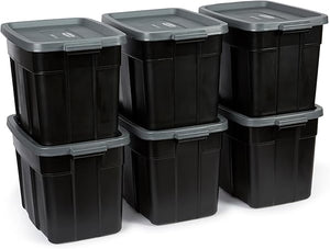 Heavy Duty Plastic Storage Totes with Lids – Stackable Bins