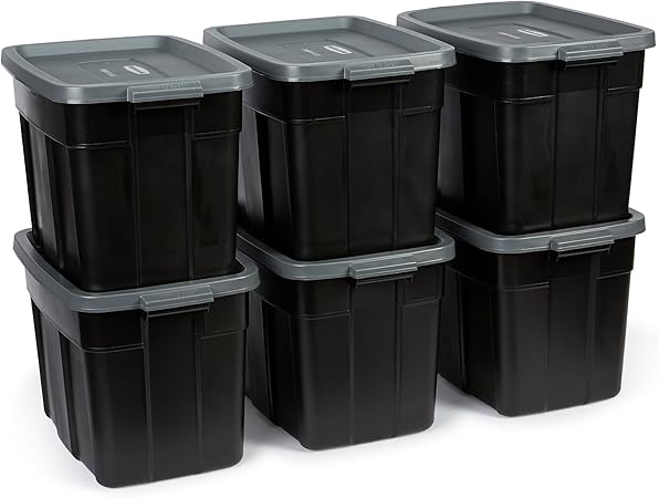 Heavy Duty Plastic Storage Totes with Lids – Stackable Bins