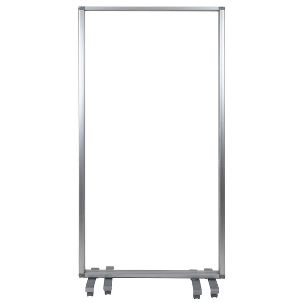3-Panel Clear Acrylic Room Divider Partition with Locking Casters