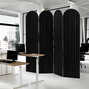 4-Panel Arched Wood Room Divider