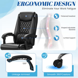 Reclining Ergonomic Office Chair with Footrest
