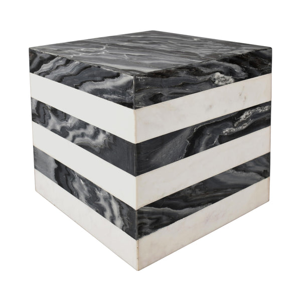 Natural Marble Cube End Table 15.5"