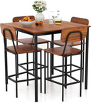 5-Piece Counter Height Dining Table Set with 4 Bar Stools