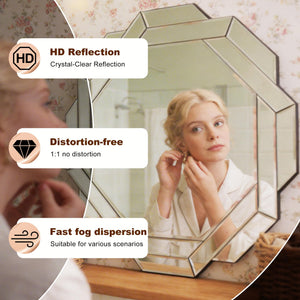 23.6" Octagon Wall Mirror with Beveled Edge