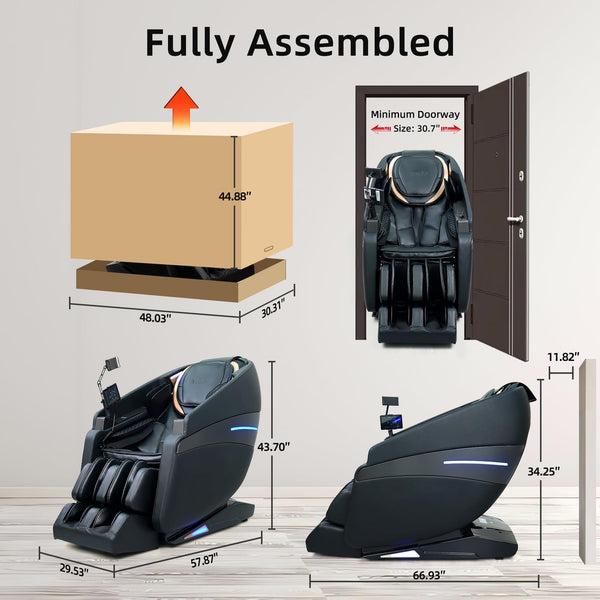 4D Massage Chair Full Body Zero Gravity Recliner with Heat & SL Track
