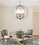 4-Light Globe Chandelier with Frosted Glass Shades