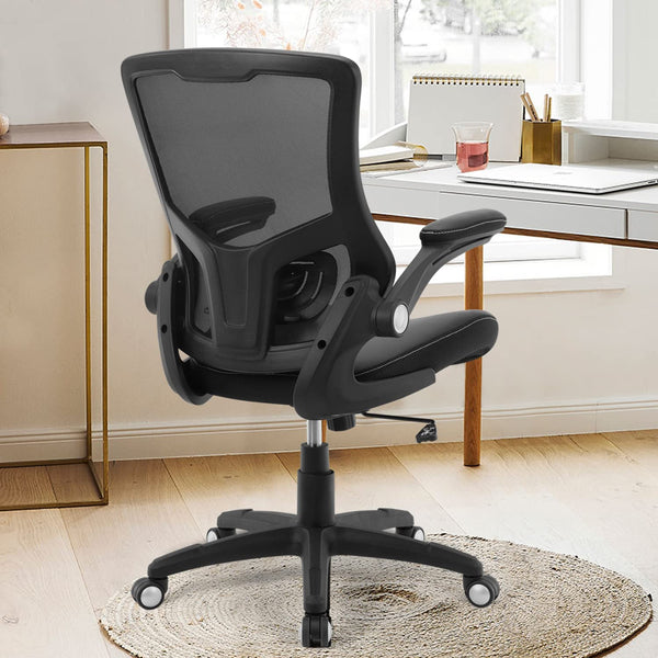 Ergonomic Mesh Office Chair with Lumbar Support & Flip-Up Arms