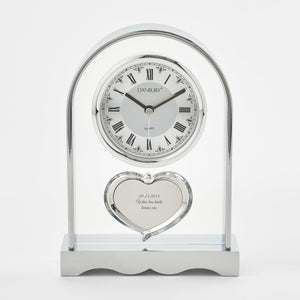 Personalized Dome Glass Mantel Clock with Roman Numerals