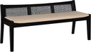 Low Back Cane Bench with Upholstered Seat