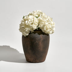 Brown Ceramic Oval Vase – Farmhouse & Zen Décor