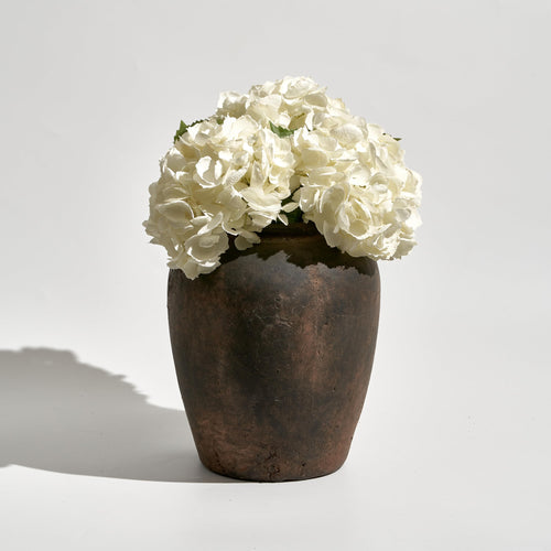 Brown Ceramic Oval Vase – Farmhouse & Zen Décor
