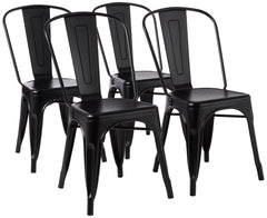 Stackable Metal Dining Chairs Set of 4