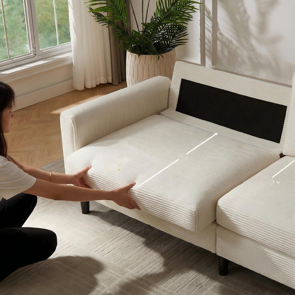 80" Corduroy Loveseat Sofa – Beige