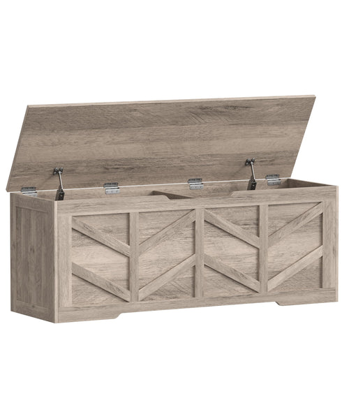 Extra Large Storage Bench with Safety Hinges – 51.2" Wooden Trunk