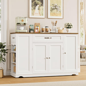 Kitchen Island Cart with Storage on Wheels