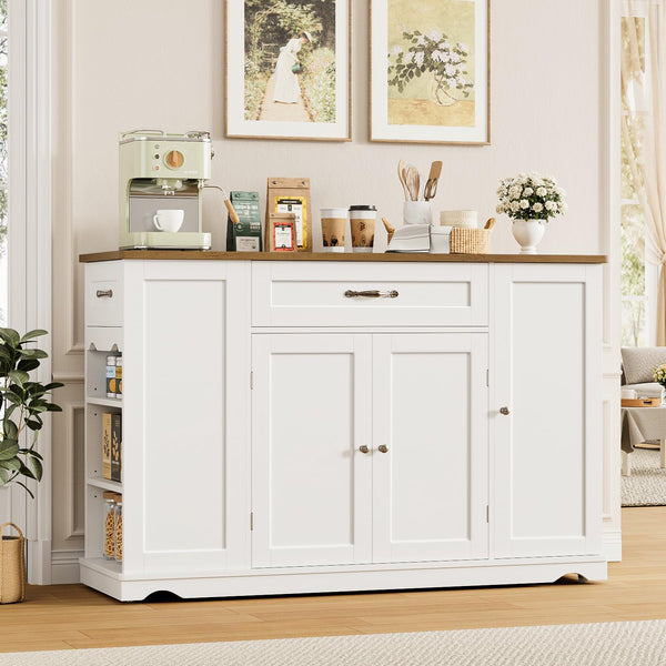 Kitchen Island Cart with Storage on Wheels