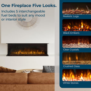 49" Multi-Sided Built-in Electric Fireplace