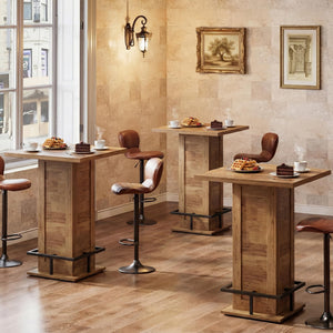 Square Bar Height Pub Table with Footrest